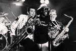 Taking a bow along with my right-hand man, the late baritone saxophonist, Micky Kearnes.